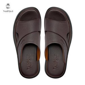 Dép Quai Ngang Nam TANPOLO 0133 – Màu Đen Nâu 15 0133 Nâu 3