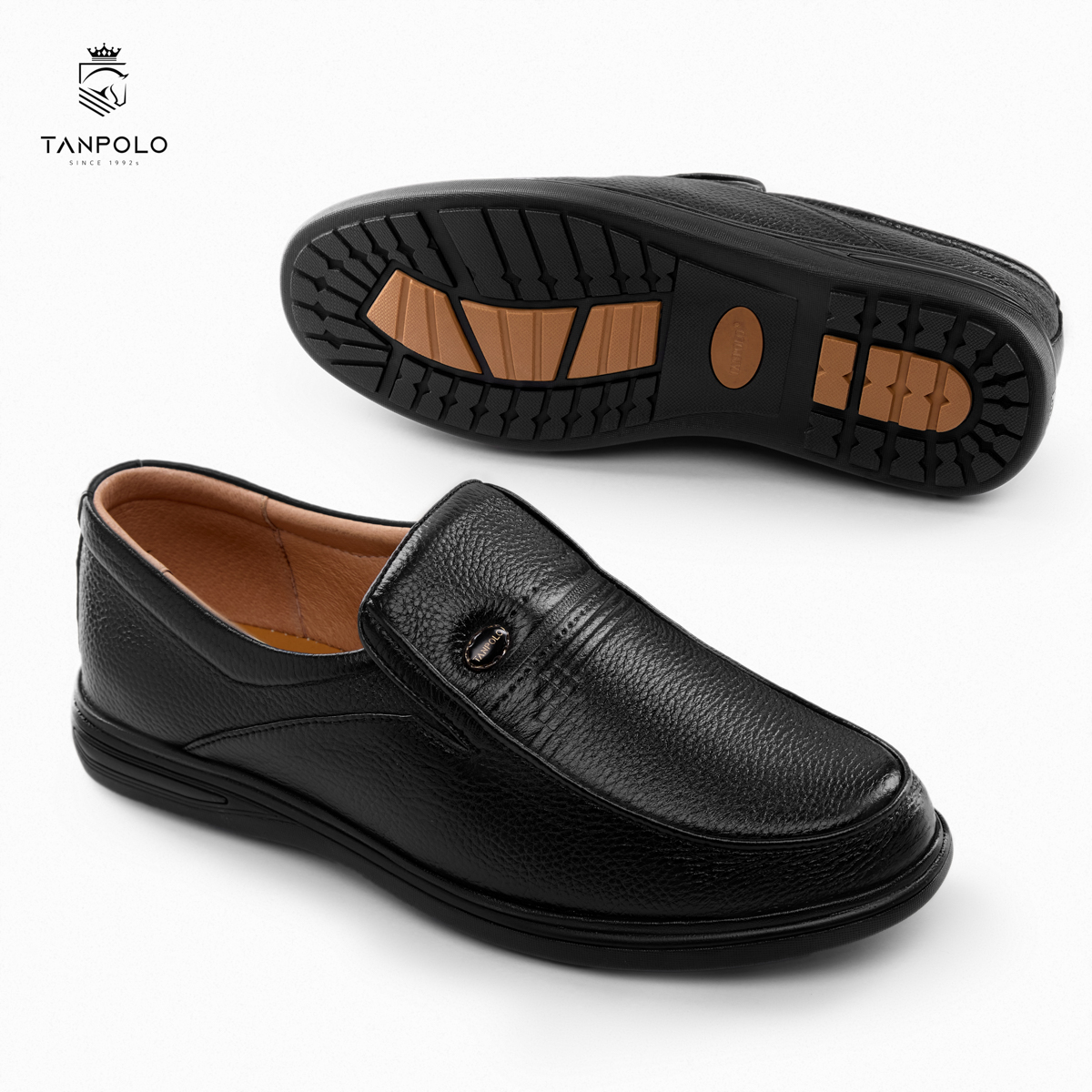 Giày Loafer Nam TANPOLO 5786 – Màu Đen Kem Nâu 6 5786 đen 1