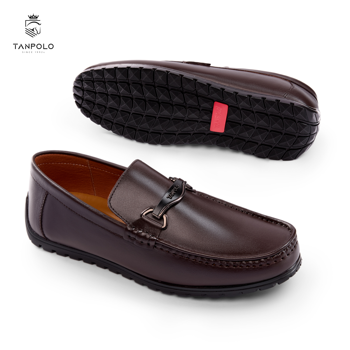 Giày Lười Nam Da Bò TANPOLO 5985 Cao Cấp – Loafer Công Sở Sang Trọng 22 5985 Nâu 1