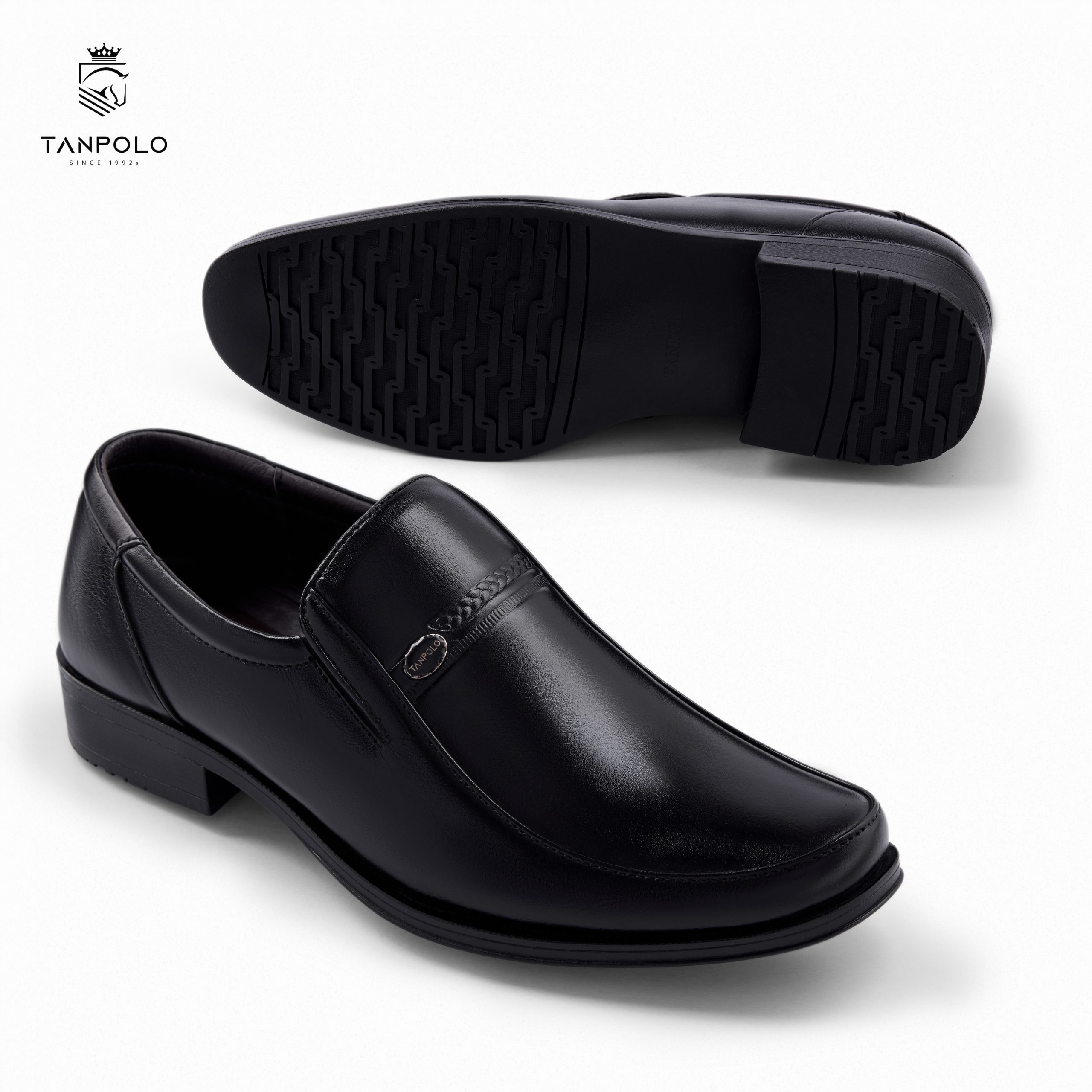 Giày Tây Xỏ Tanpolo Loafer Trơn 8019 3 8019 ĐEN 1