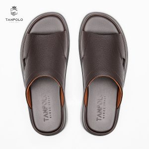 Dép Quai Ngang Nam TANPOLO 0142 – Màu Đen Nâu 16 0142 Nâu 4
