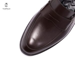 Giày Tây Nam Da Bò Thật TANPOLO 1038 – Đen/Nâu, Đế Cao Su Nguyên Khối 25 1038 6 Nâu
