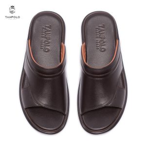 Dép Nam Da Bò Thật TANPOLO 5005 – Đen/Nâu, Đế Cao Su Nguyên Khối 19 17 Dép Bản 5005 3 Nâu