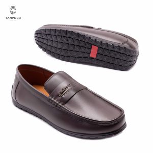 Giày Lười Nam TANPOLO 5986 – Đen/Nâu/Xám/Xanh, Size 38–44 31 Giày Lười Nam TANPOLO 5986 màu Nâu