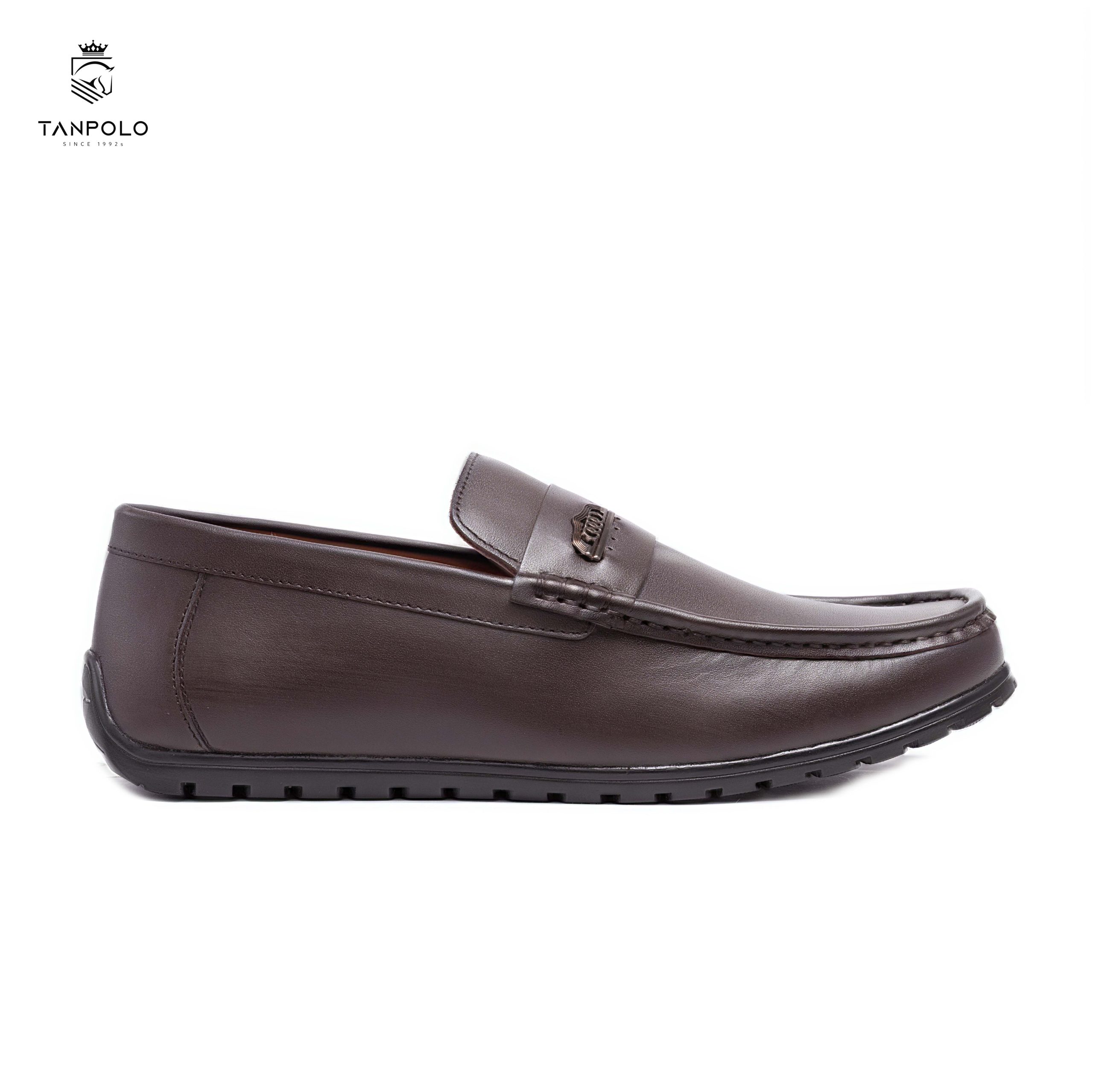 Giày Lười Nam TANPOLO 5986 – Đen/Nâu/Xám/Xanh, Size 38–44 11 Giày Lười Nam TANPOLO 5986 màu Nâu