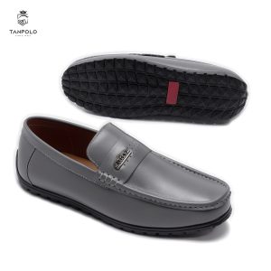 Giày Lười Nam TANPOLO 5986 – Đen/Nâu/Xám/Xanh, Size 38–44 37 Giày Lười Nam TANPOLO 5986 màu Xám