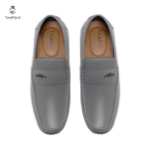 Giày Lười Nam TANPOLO 5986 – Đen/Nâu/Xám/Xanh, Size 38–44 39 Giày Lười Nam TANPOLO 5986 màu Xám