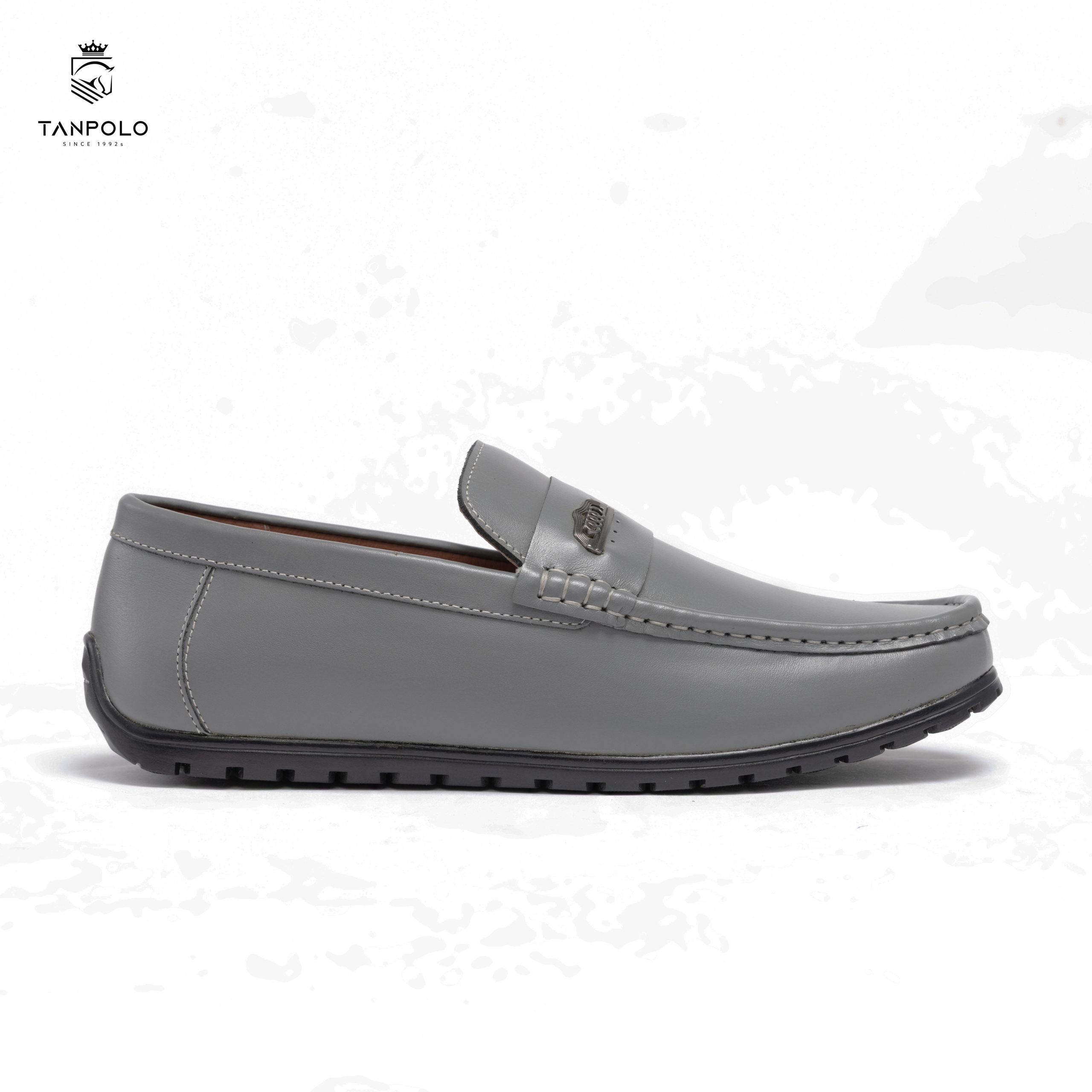 Giày Lười Nam TANPOLO 5986 – Đen/Nâu/Xám/Xanh, Size 38–44 17 Giày Lười Nam TANPOLO 5986 màu Xám