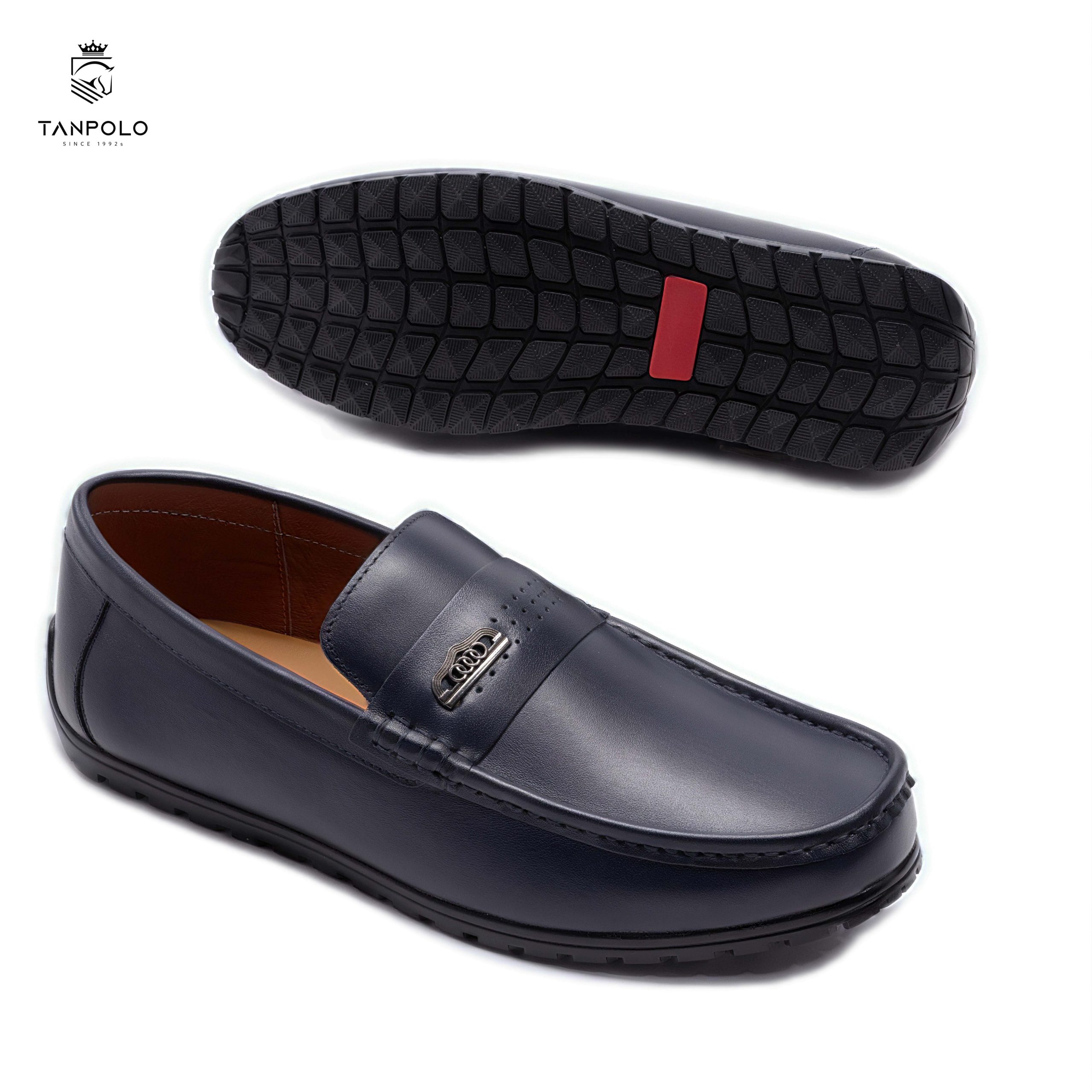 Giày Lười Nam TANPOLO 5986 – Đen/Nâu/Xám/Xanh, Size 38–44 20 Giày Lười Nam TANPOLO 5986 màu Xanh