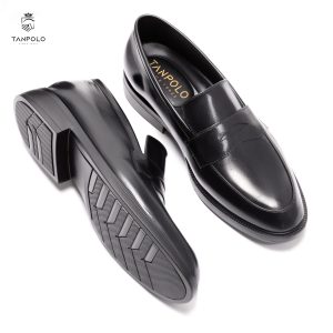Giày Tây Nam Da Bò Thật TANPOLO 1038 – Đen/Nâu, Đế Cao Su Nguyên Khối 16 Tây 1038 2 Đen