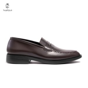 Giày Lười Nam Da Bò Thật TANPOLO 1039 – Đen/Nâu, Đế Cao Su Nguyên Khối. 18 Tây Mọi 1039 4 Nâu